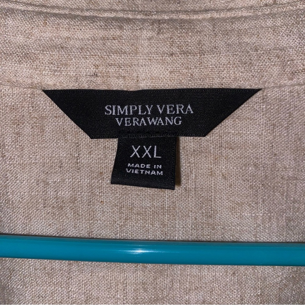 Simply Vera Women’s Vera Wang Short Sleeve Linen Shirt SZ XXL NWT - Picture 9 of 10